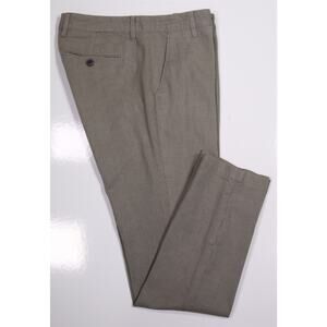 Ted Baker Green Beige Woven Knit Flat Front Cotton Chino Pants 32x30